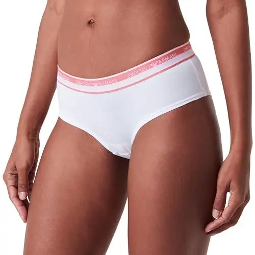 Produktbild: Emporio Armani Damen Stretch Cotton Logoband Cheeky Pants Hipster Panties, White, L