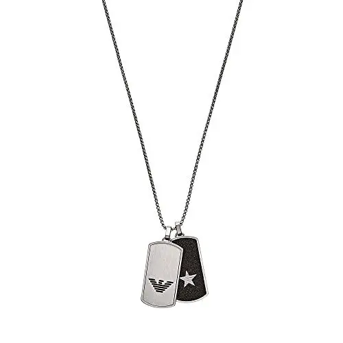 Produktbild: Emporio Armani Halskette Für Männer, Länge: 525mm·· Größe Anhänger: 40X21X2mm Silber-Edelstahl-Halskette, EGS2675040