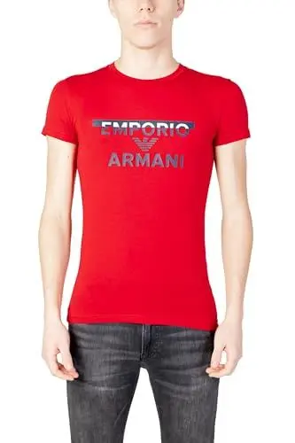 Produktbild: Emporio Armani Herren Emporio Armani Men's Crew Neck T-shirt Megalogo T Shirt, Rot, L EU