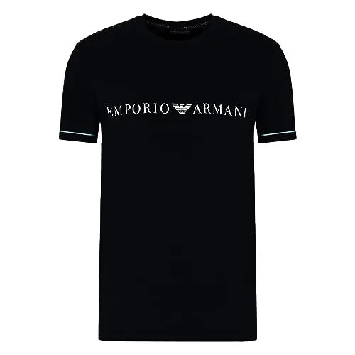 Produktbild: Emporio Armani Herren Emporio Armani Men's Crew Neck T-shirt Underlined Logo T Shirt, Schwarz, M EU
