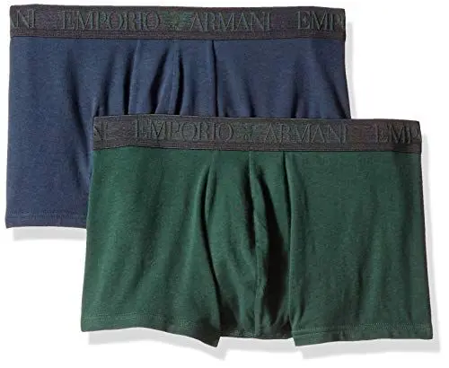 Produktbild: Emporio Armani Herren Men's Endurance Trunk, 2-Pack Badehose, Marine/Kiefer, Small (2er Pack)