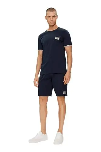 Produktbild: Emporio Armani Herren Piping Logoband T-Shirt, Marine, M EU