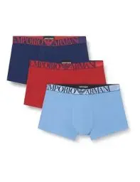 Produktbild: Emporio Armani Herren Shiny Logoband 3-Pack Trunk Badehosen, AZZUR/INCHIOS/Matton, XL