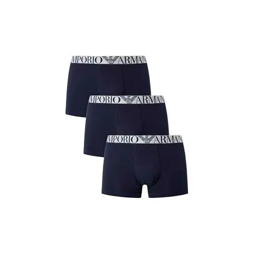 Produktbild: EMPORIO ARMANI Herren Stretch Cotton Shiny Logoband 3-Pack Trunk, Marine/Marine/Marine, M (3er Pack)