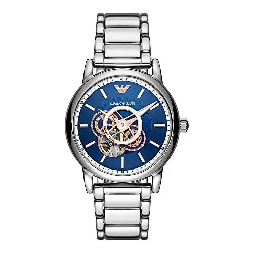 Produktbild: Emporio Armani Herrenuhr , Automatikuhrwerk, 43mm Silbernes Edelstahlgehäuse mit Edelstahlarmband, AR60036