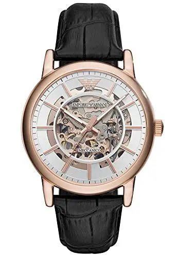 Produktbild: Emporio Armani Herrenuhr , Automatikwerk, 43mm Rose Gold Edelstahlgehäuse mit Lederarmband, AR60007