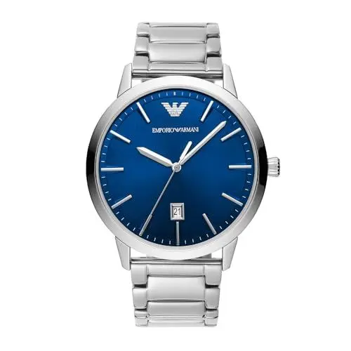 Produktbild: Emporio Armani Herrenuhr , DreizeigerDatumswerk, 43mm Silbernes Edelstahlgehäuse mit Edelstahlarmband, AR11311