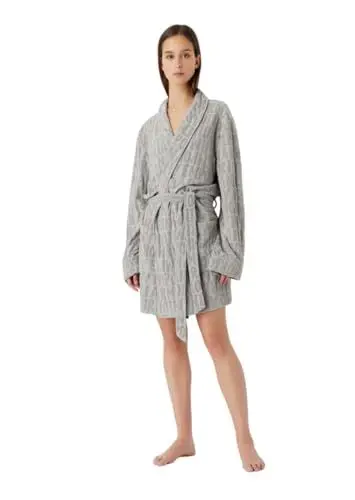 Produktbild: Emporio Armani Men's Dressing-Gown Bold Logo Chenille Nightgown, Stone Jacquard, L/XL