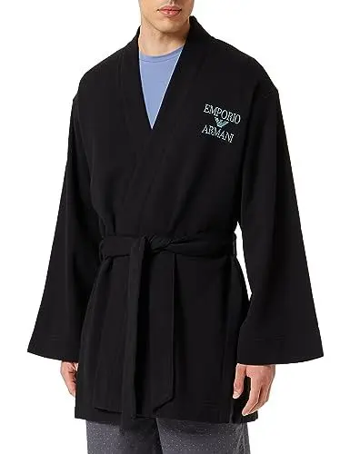 Produktbild: Emporio Armani Men's Dressing-Gown Kimono Iconic Terry Nightgown, Black, L/XL