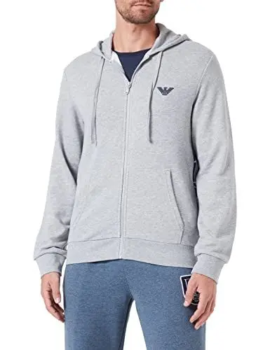 Produktbild: Emporio Armani Men's Iconic Terry Sweater Sweatshirt, Light Grey Melange, M