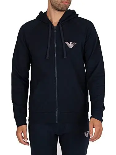 Produktbild: Emporio Armani Underwear Mens Stretch Terry Hooded Sweatshirt, Marine, XL