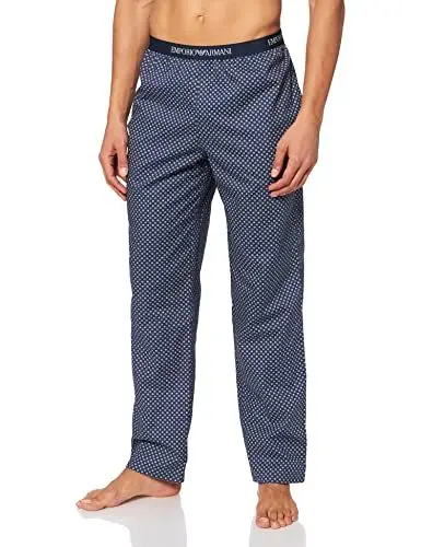 Produktbild: Emporio Armani Underwear Mens Yarn Dyed Woven Pyjama Sweatpants, MarineCircles(Blue), M