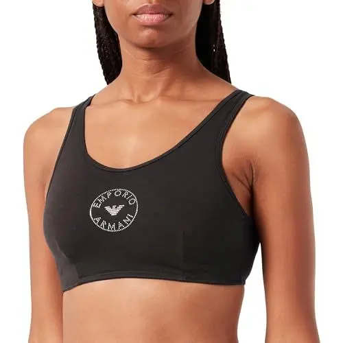 Produktbild: Emporio Armani Women's Bralette Bra Essential Studs Logo, Black, X-Large