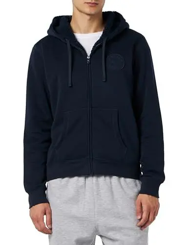 Produktbild: Emporio Armani Women's Full Zip Hooded Jacket Fuzzy Fleece, Marine, Small