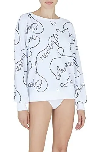 Produktbild: Emporio Armani Women's Logomania Sweatshirt, White/Navy Blue, XS