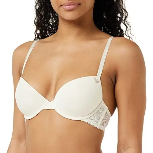 Produktbild: Emporio Armani Women's Second Skin Microfiber & Lace Push Up Bra, Yogurt, 34D