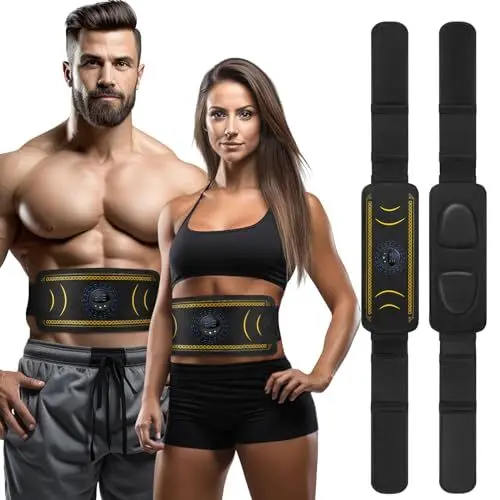 Produktbild: EMS Muskelstimulator Trainingsgerät ABS Trainer, 6 Modi & 8 Intensitäten EMS Bauchmuskeltrainer Bauchtrainingsgürtel Elektrisch für Männer & Frauen Home Body Sculpting