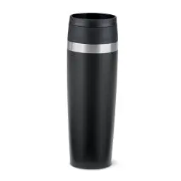 Produktbild: Emsa N2023550 Travel Mug Classic 0,5 Liter, neuer Komfort-Schraubverschluss, Pulverbeschichtung, Edelstahl, 6h heiß und 12h kalt, 100% dicht, 360°-Trinköffnung, Edelstahl, schwarz