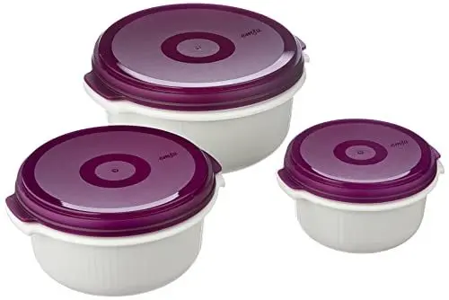 Produktbild: Emsa 508455 Micro Family 3er Pack 0.5 / 1.0 / 1.5 L weiß / brombeer