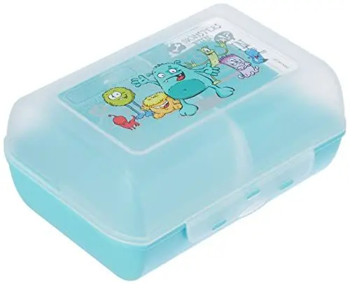 Produktbild: Emsa 514482 Brotdose für Kinder, Herausnehmbare Trennwand, Monstermotiv, Mint, Variabolo Monster