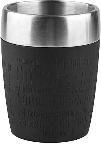 Produktbild: Emsa 514514 Isolier-Trinkbecher, Mobil genießen, 200 ml, Dreh- Trinkverschluss, Schwarz, Travel Cup, 1 Stück (1er Pack)
