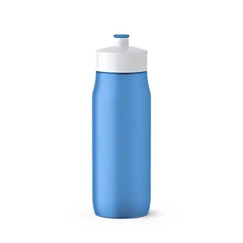 Produktbild: Emsa 518087 Squeeze Sport-Trinkflasche | 0,6 Liter Fassungsvermögen | Ohne BPA | 100% auslaufsicher und spülmaschinengeeignet | Robust und stylisch | Blau/ Weiß, 6.5 x 6.5 x 21.9 cm