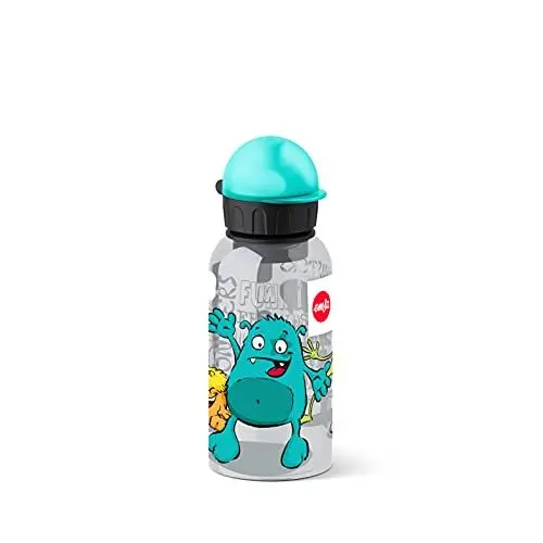Produktbild: Emsa 518123 Kinder-Trinkflasche | 400 ml | Sicherheitsverschluss | Motiv: Kids Monster | BPA frei | Material: Trinkflasche aus Tritan (bruchfest und unbedenklich), 7 x 7 x 18 cm