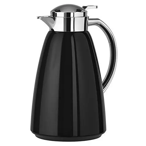 Produktbild: Emsa Campo Isolierkanne 516527 | 1L Füllmenge | Quick Tip Verschluss | 100% dicht | 12h warm, 24h kalt | Premium Edelstahl | Einfache Reinigung | Anthrazit glänzend, Grau, 28 x 28 x 18 cm