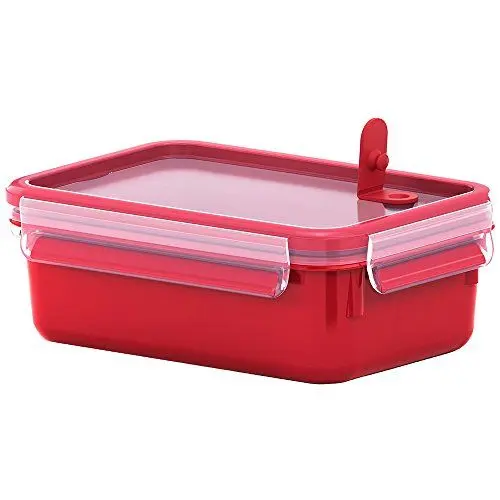 Produktbild: Emsa Mikrowellendose Clip & Micro 517773 | Mikrowellenventil | 1,0 L | Lunchbox | Integrierte Maßeinteilung | Made In Germany | Rot/ Transparent