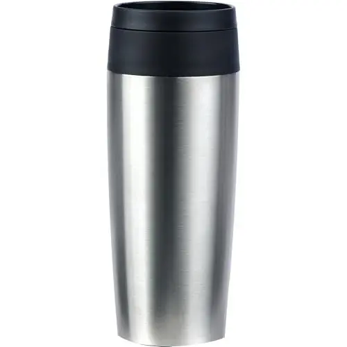 Produktbild: Emsa N20201 Travel Mug Classic Isolierbecher 0,36 Liter | neuer Komfort-Schraubverschluss | Edelstahl | 4h heiß und 8h kalt | 100% dicht | spülmaschinenfest | 360°-Trinköffnung | Edelstahl