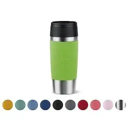 Produktbild: Emsa N20207 Travel Mug Classic Isolierbecher 0,36 Liter, neuer Komfort-Schraubverschluss, Edelstahl, 4h heiß und 8h kalt, 100% dicht, spülmaschinenfest, 360°-Trinköffnung, Limette