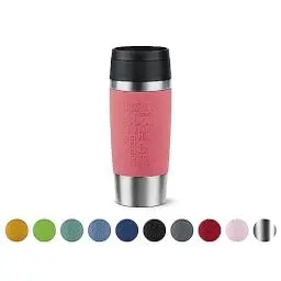 Produktbild: Emsa Travel Mug 360ml Classic Isolierbecher, Thermokaffeebecher to go, Komfort-Schraubverschluss, Edelstahl, 4h heiß und 8h kalt, dicht, spülmaschinenfest, 360°-Trinköffnung, koralle, N20209