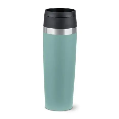 Produktbild: Emsa N2023850 Travel Mug Classic 0,5 Liter, neuer Komfort-Schraubverschluss, Pulverbeschichtung, Edelstahl, 6h heiß und 12h kalt, 100% dicht, 360°-Trinköffnung, Edelstahl, petrol