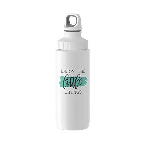 Produktbild: Emsa N30110 Drink2Go Trinkflasche Light Steel | 0,6 Liter | Edelstahl | Schraubverschluss | 100% auslaufsicher | spülmaschinenfest | Weiß/Little Things
