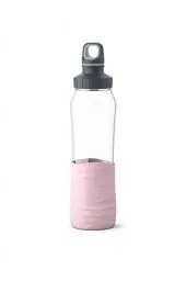 Produktbild: Emsa N31005 Drink2Go Glas Trinkflasche | Fassungsvermögen: 0,7 Liter| Schraubverschluss | 100% dicht | spülmaschinenfest | Rosa