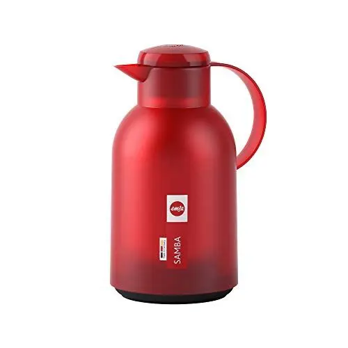 Produktbild: Emsa N40117 Samba Isolierkanne |1,5 Liter | Quick Press Verschluss | 12h heiß und 24h kalt | Transluzent/Rot
