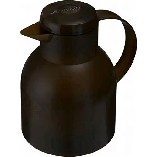 Produktbild: Emsa Samba Isolierkanne 509820 | 1 Liter | Quick Press Verschluss | 100% dicht | 12h heiß, 24h kalt | Dunkelbraun Transluzent