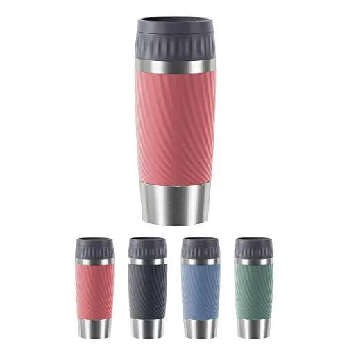 Produktbild: Emsa Travel Mug Easy Twist Edelstahl-Isolierbecher, 360 ml, Spülmaschinenfest, Einfaches Öffnen & Schließen, 4h heiß + 8h kalt, Koralle, N2011600
