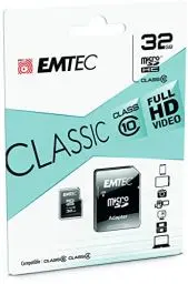 Produktbild: Emtec ECMSDM32GHC10CG 32GB microSDHC Speicherkarte mit SD-Adapter Class 10, microSDXC kompatibel,schwarz