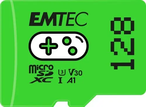 Produktbild: Emtec Gaming ECMSDM128GXCU3G MicroSD-Karte 128 GB Schreibgeschwindigkeit 95 MB/s Lesegeschwindigkeit 100 MB/s Grün