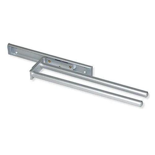 Produktbild: Emuca - Ausziehbarer Handtuchhalter mit 2 Armig, handtuchauszug küche oder Bad aus matt eloxiertem Aluminium, Länge 310mm