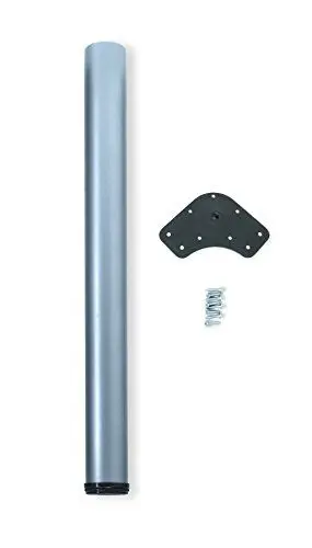 Produktbild: Emuca - Regulierbares Tischbein Ø60x870mm, 1er Set aus Stahl, regulierbare Höhe 870-890mm, Metallic-Grau-Finish