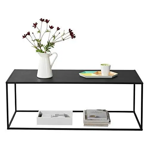 Produktbild: (en.casa) Beistelltisch Montolivet 40x110x50 cm Wohnzimmertisch Industrie-Design Metall Schwarz