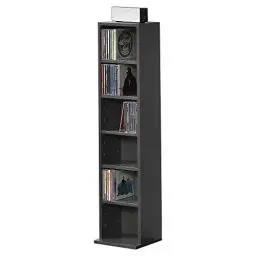 Produktbild: (en.casa) CD Regal Tynset DVD Regal mit 6 Ablagefächern CD Aufbewahrung 90 x 20 x 20 cm Standregal höhenverstellbare Regalböden Dunkelgrau