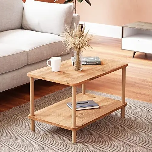 Produktbild: (en.casa) Couchtisch Jelling Wohnzimmertisch Rechteckig Kaffeetisch 43 x 70 x 44 cm Sofatisch Holzoptik