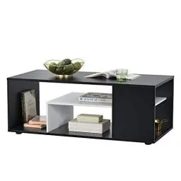 Produktbild: (en.casa) Couchtisch Osby 41 x 110 x 50 cm Beistelltisch Wohnzimmertisch Sofatisch Spanplatte Schwarz/Weiß