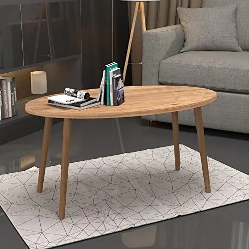 Produktbild: (en.casa) Couchtisch Sindal Beistelltisch 41 x 90 x 50 cm Kaffeetisch aus Spanplatte und Holz Sofatisch für Wohnzimmer Schlafzimmer Holzfarben