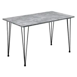 Produktbild: (en.casa) Design Esstisch 'Kiel' in Beton-Optik 120x70cm - Küchentisch Esszimmertisch Tisch mit Hairpin-Legs