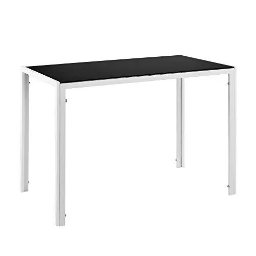 Produktbild: (en.casa) Esstisch 105x60x75cm Tischplatte aus Glas Schwarz/Weiß