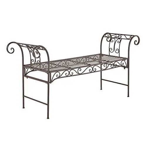 Produktbild: (en.casa) Gartenbank Cossila 70x147x46 cm Metallbank 200 kg Edelrost-Braun